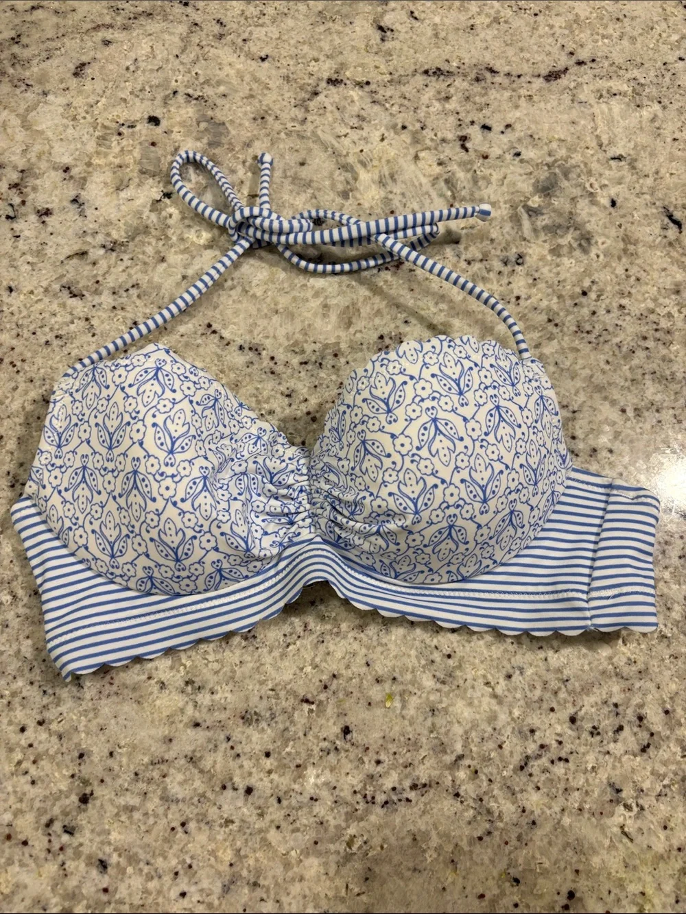 Victoria's Secret Blue and White Printed Bikini Set 3 pcs